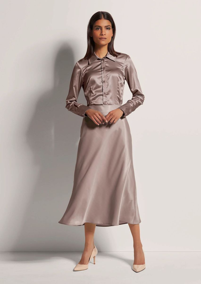 Eleganter Satin-Midirock