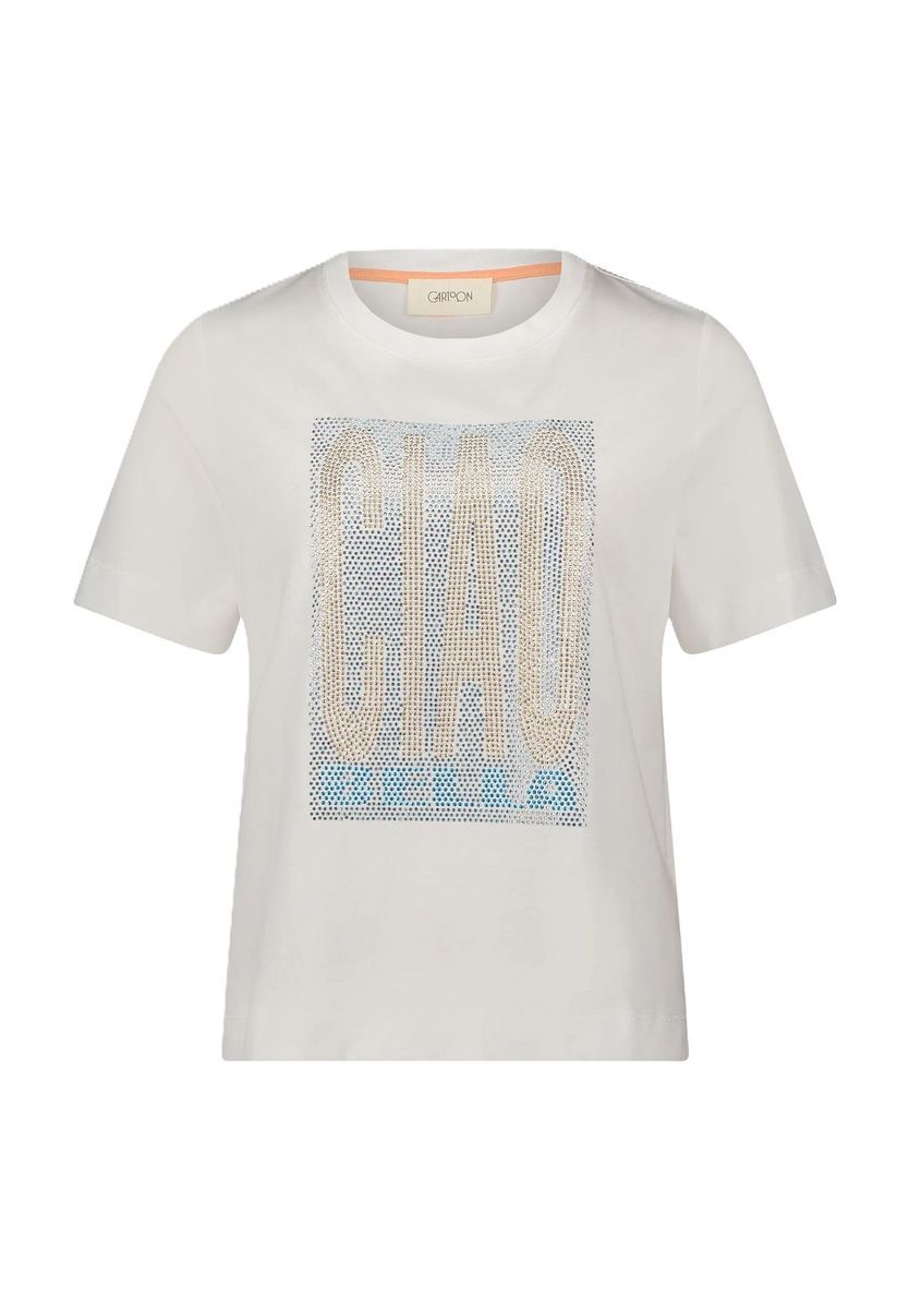 Grafik T-Shirt mit Strassdetails
