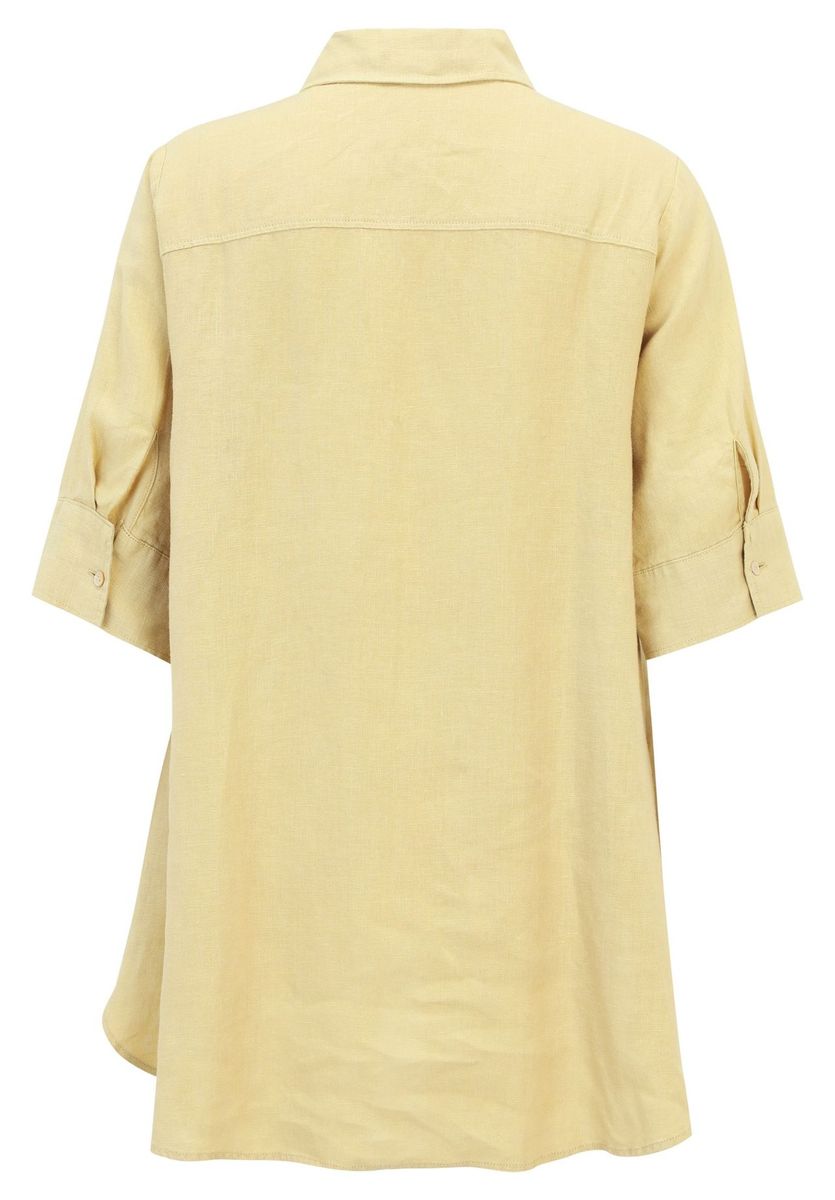 Locker geschnittenes Leinenhemd mit Knopfleiste