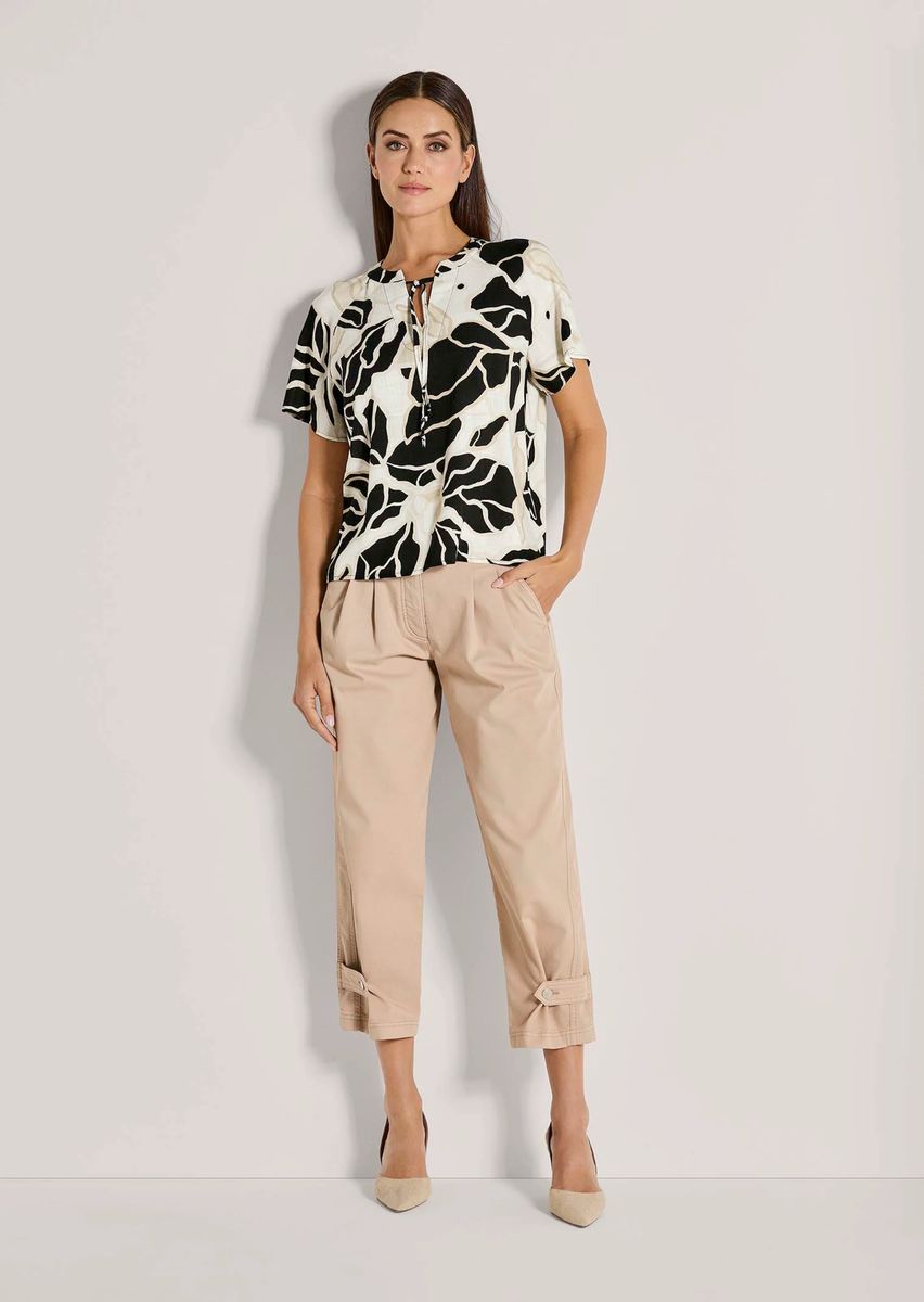 Bedruckte Raglan-Bluse mit abstraktem Muster