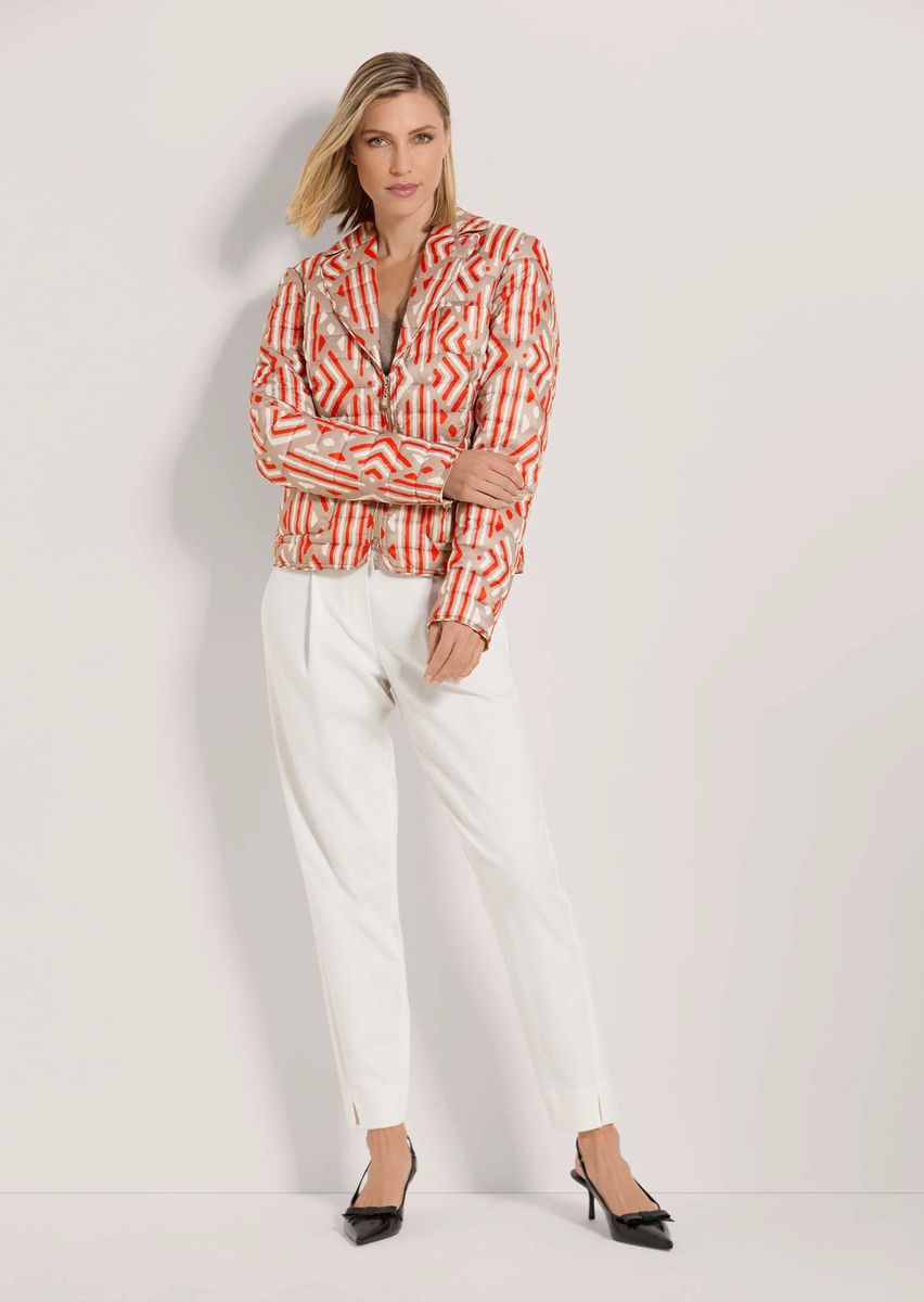Gesteppte Sommerjacke mit geometrischem Print