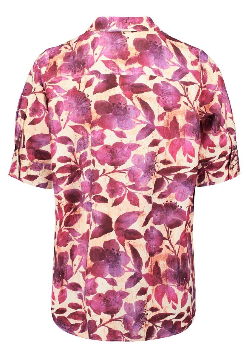 Bluse mit Blumenmuster und Leinenanteil