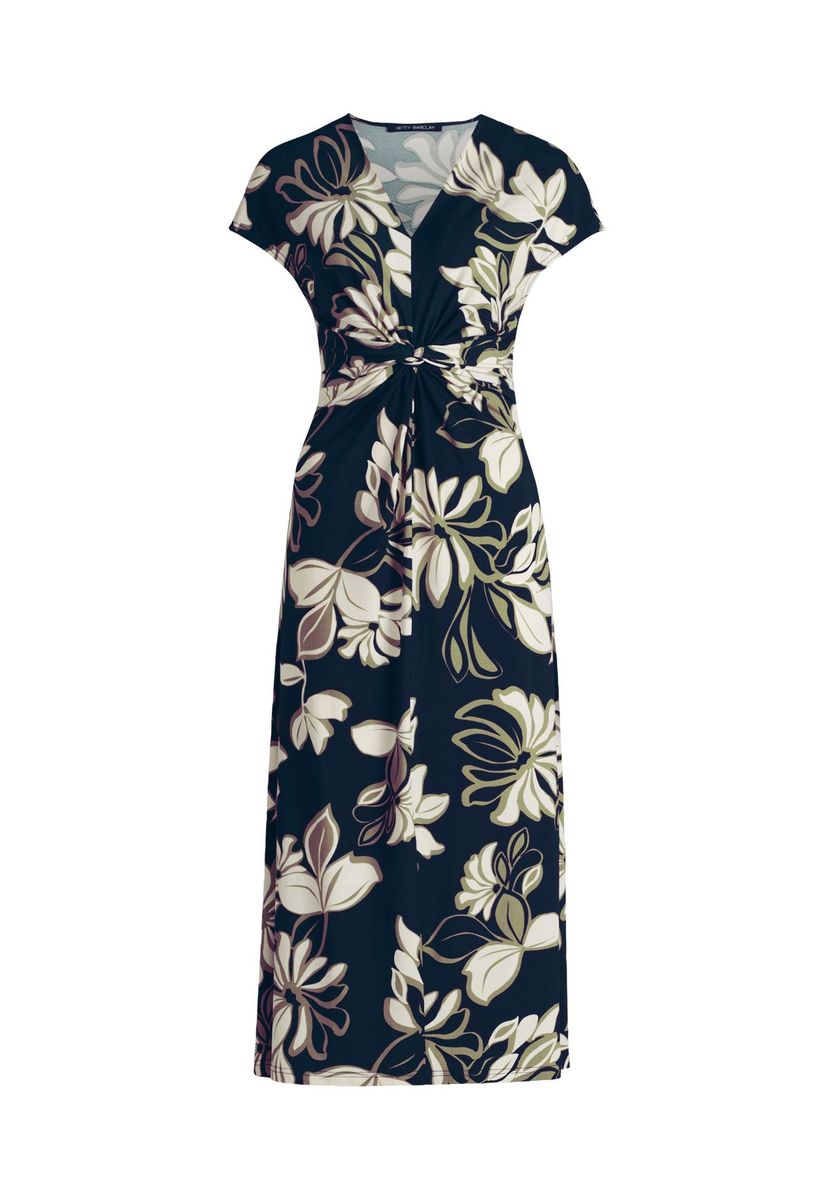 Maxi-Kleid mit Blumenmuster und Knotendetail