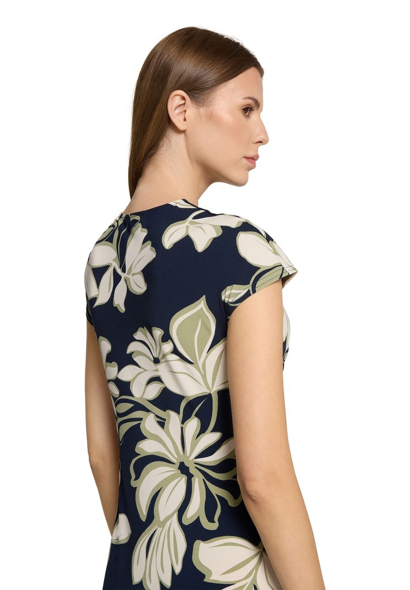 Maxi-Kleid mit Blumenmuster und Knotendetail