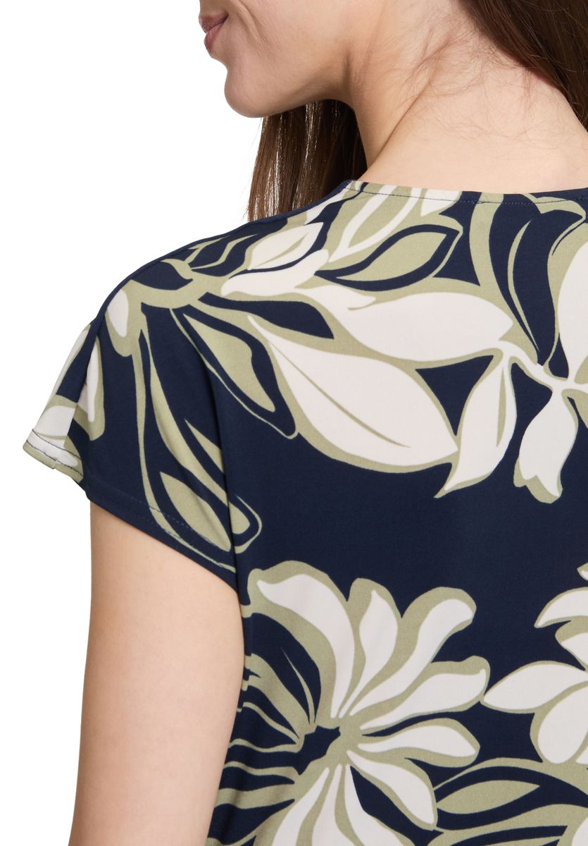 Maxi-Kleid mit Blumenmuster und Knotendetail