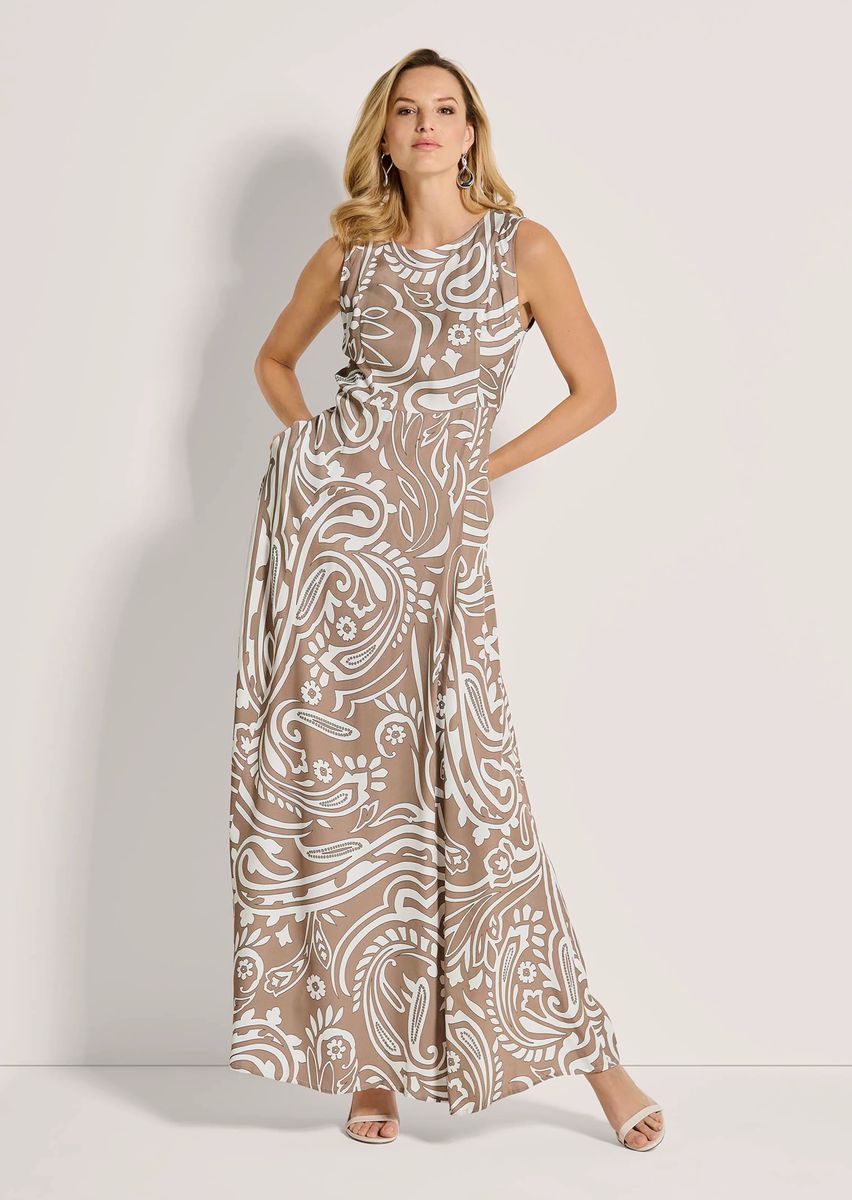 Ärmelloses Maxi-Kleid mit Paisley-Muster