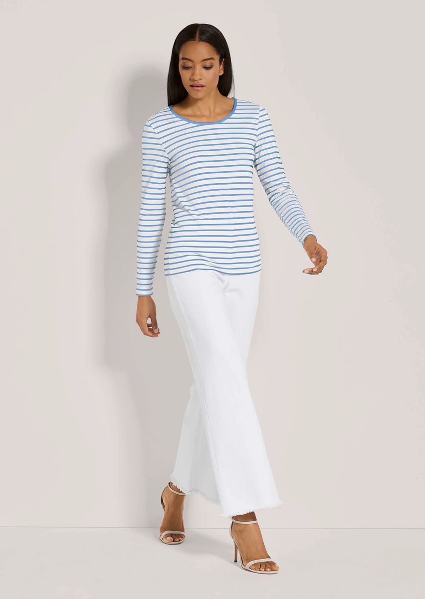 Gestreiftes Langarmshirt mit Rundhalsausschnitt