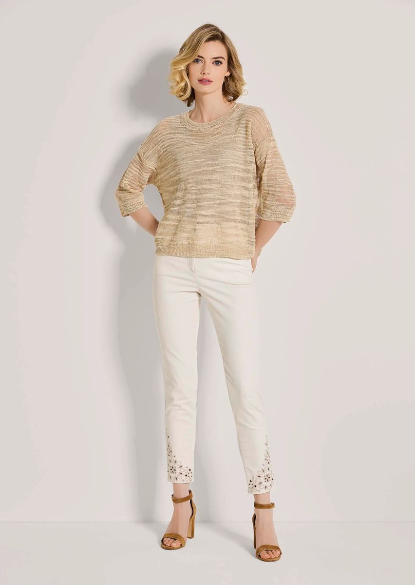 Schimmernder leichter Melange-Pullover