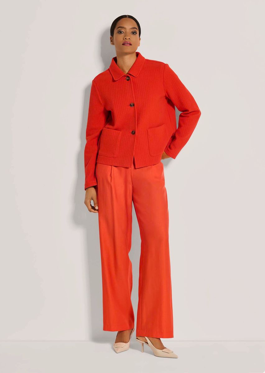 Kurzjacke mit Fischgratmuster