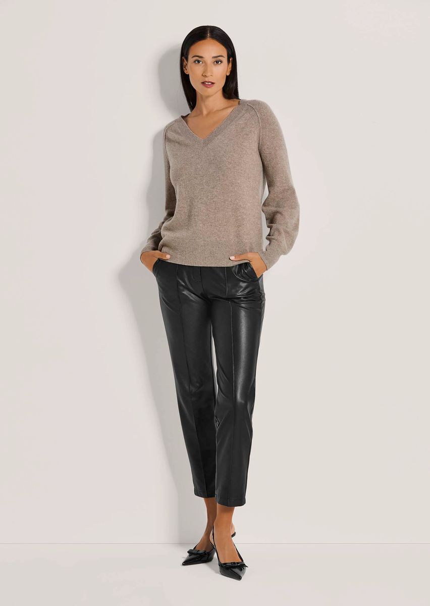 V-Ausschnitt Pullover mit Kaschmir