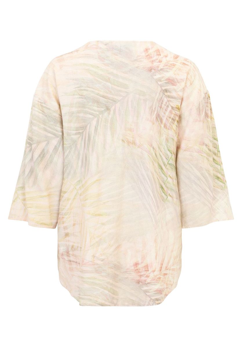 Leinenmischbluse mit Blumendruck