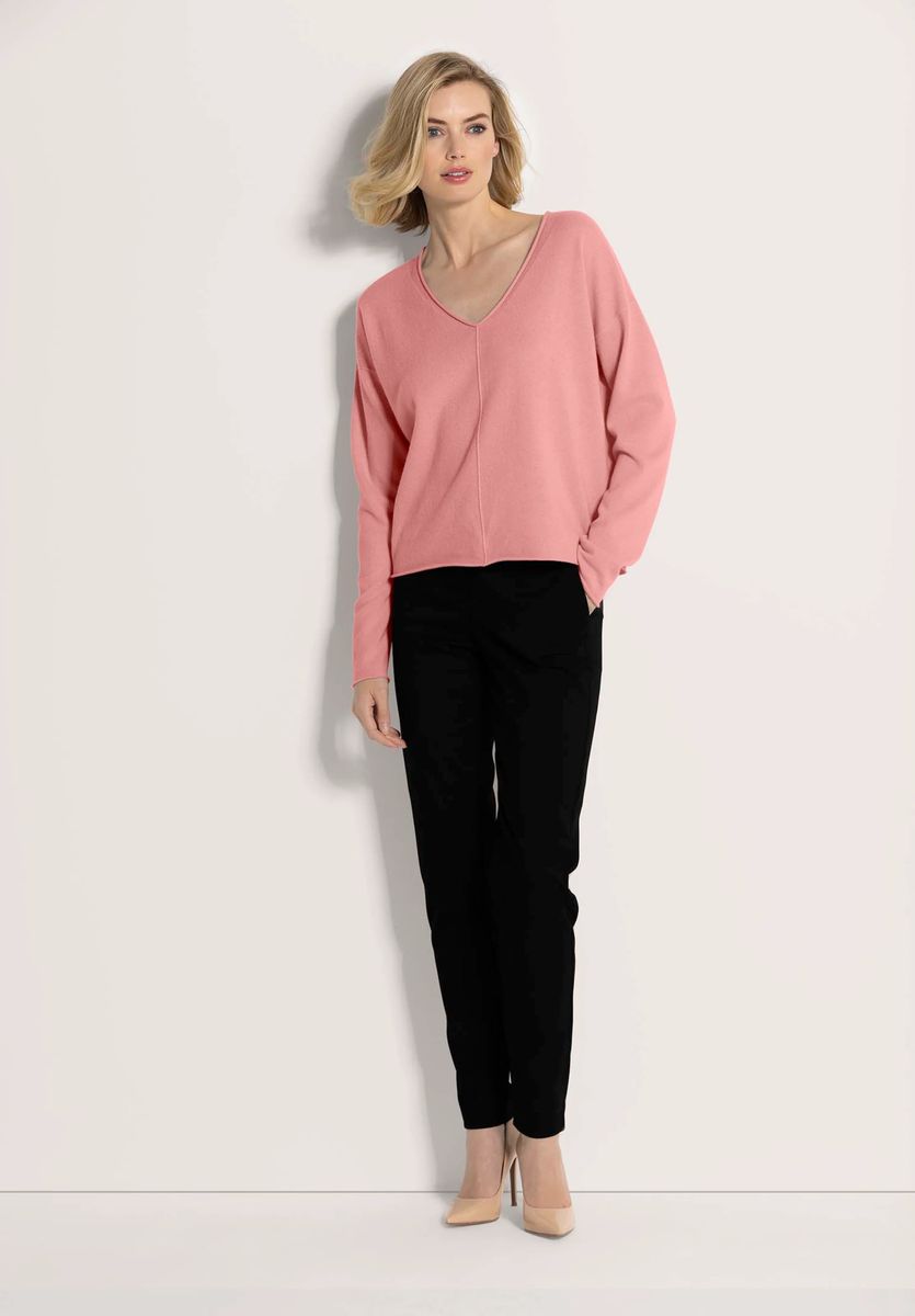 Kaschmir-Pullover mit V-Ausschnitt