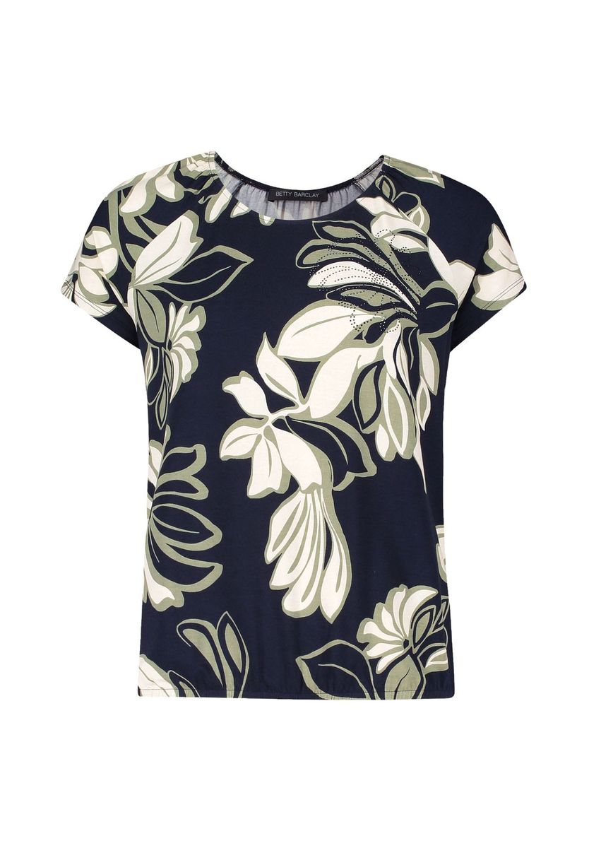 T-Shirt mit Blumendruck und Gummizug