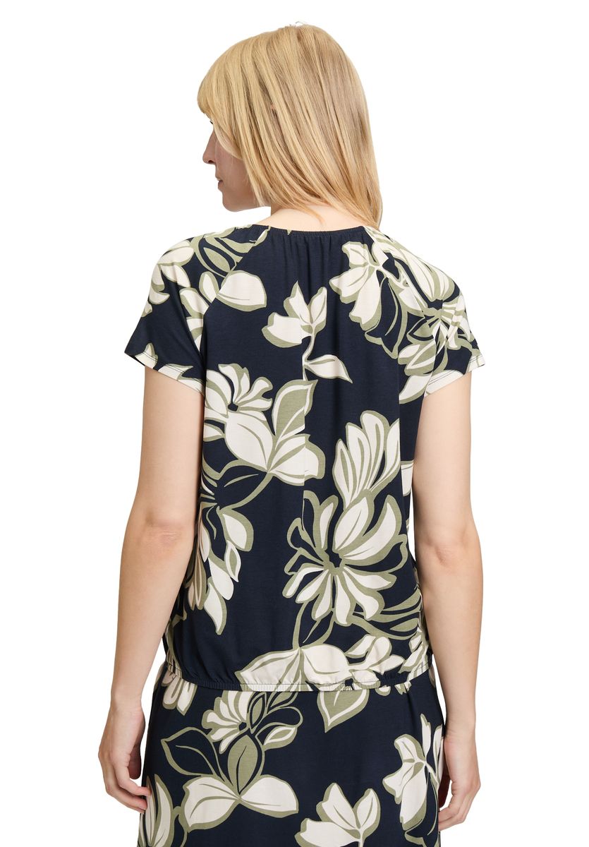 T-Shirt mit Blumendruck und Gummizug