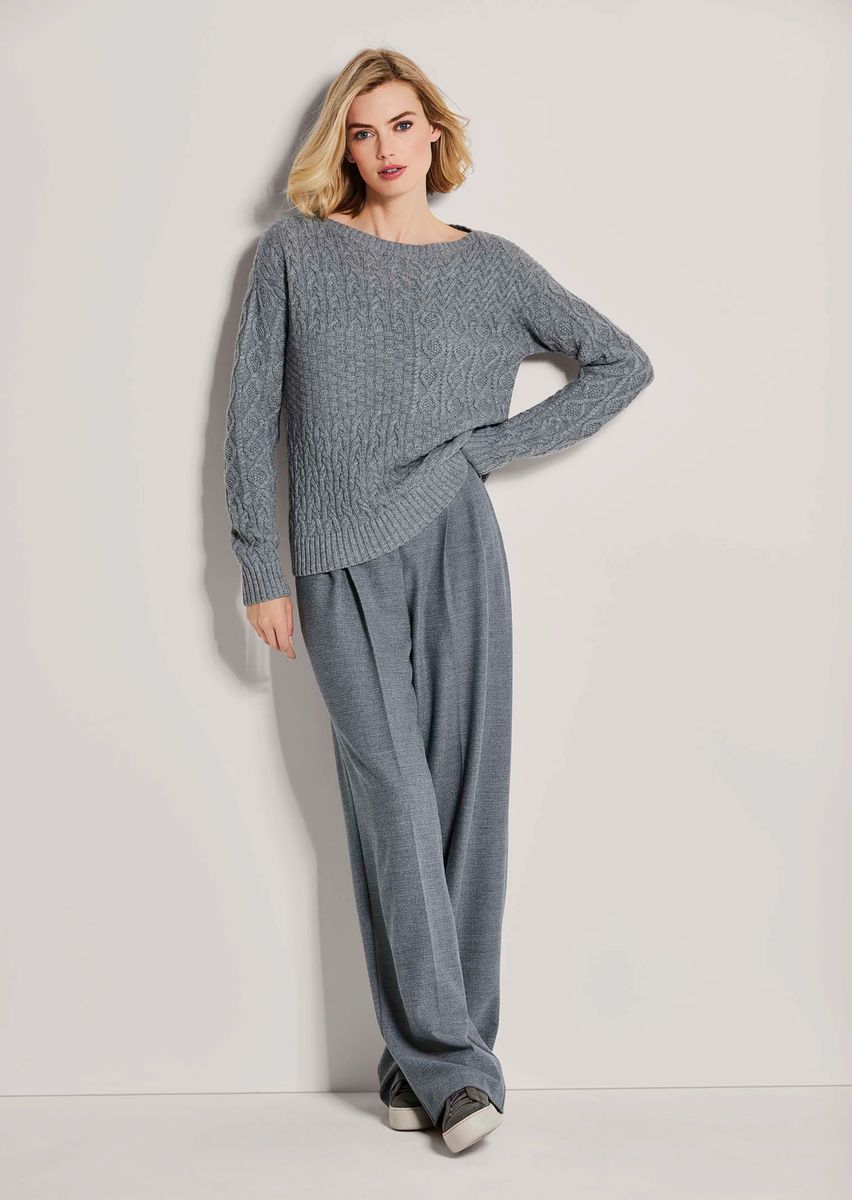 Kaschmir-Pullover mit Zopfmuster