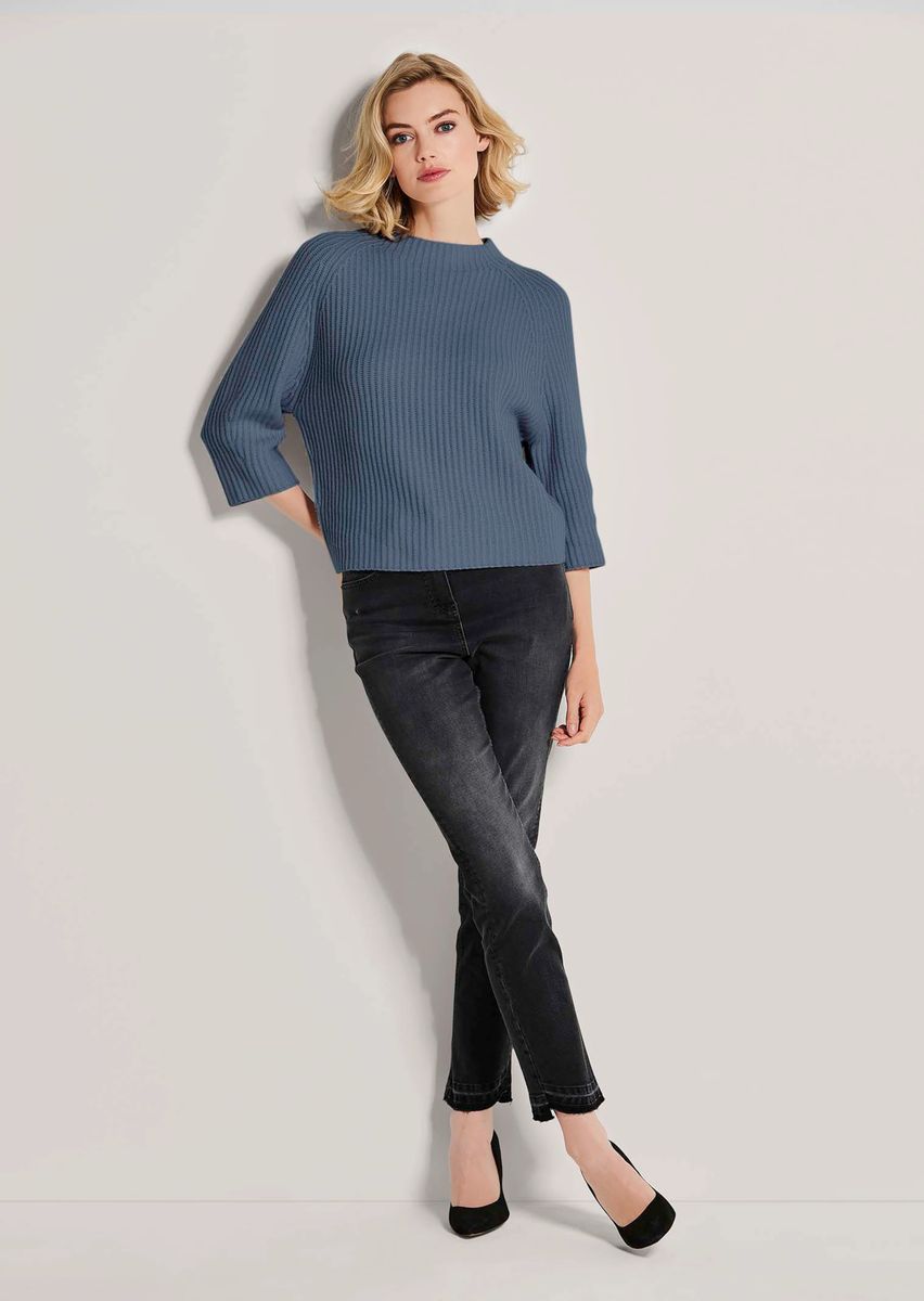 Kastiger Kaschmir-Rippstrickpullover