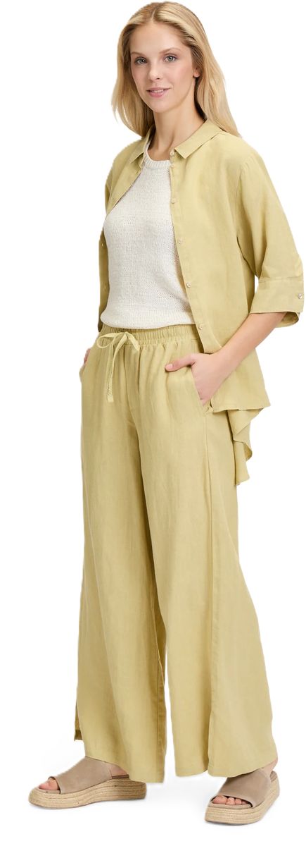 CARTOON Stoffhose, Leinen, für Damen, gelb, 36