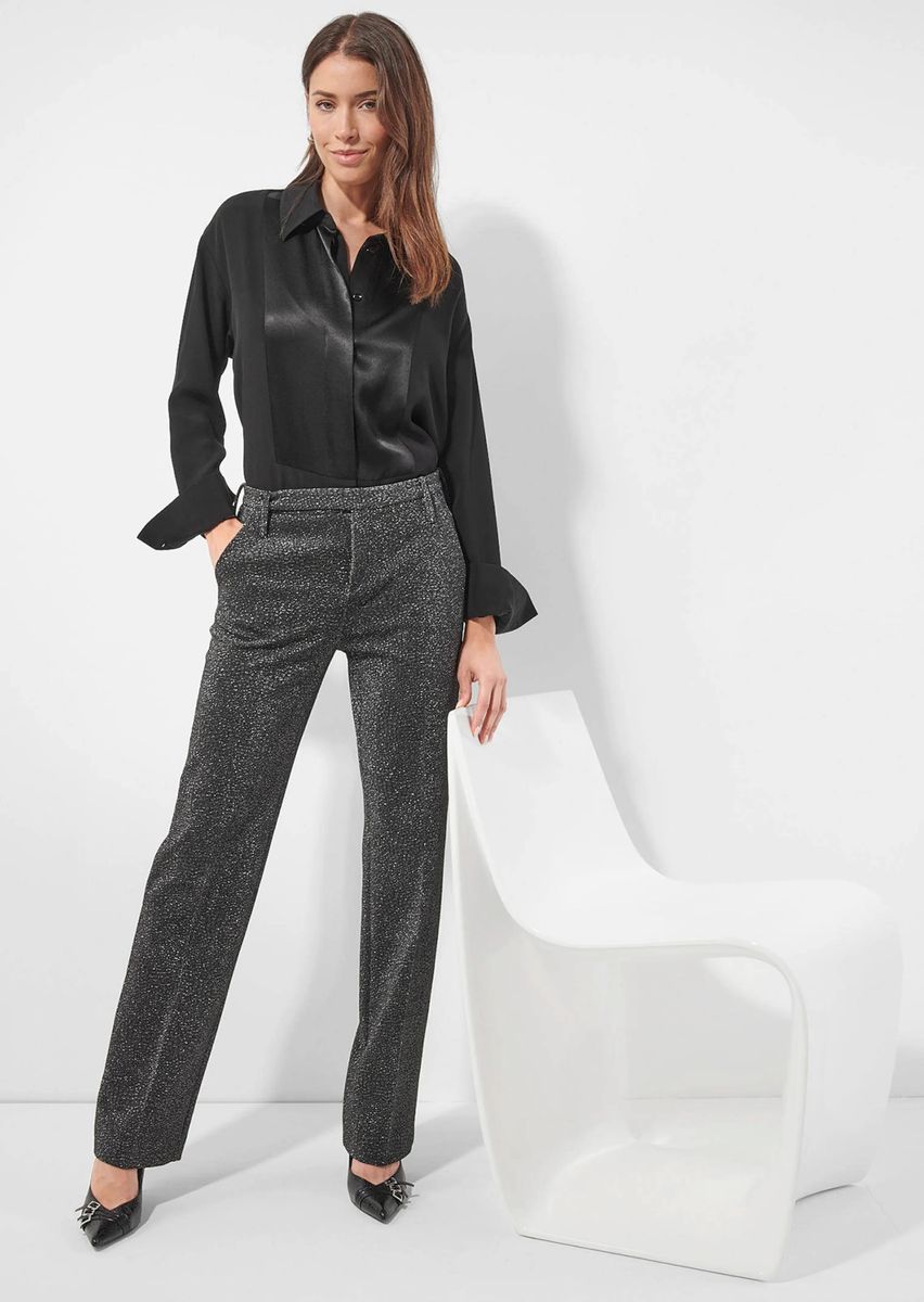 Schimmernde Weitbein-Hose Modell London