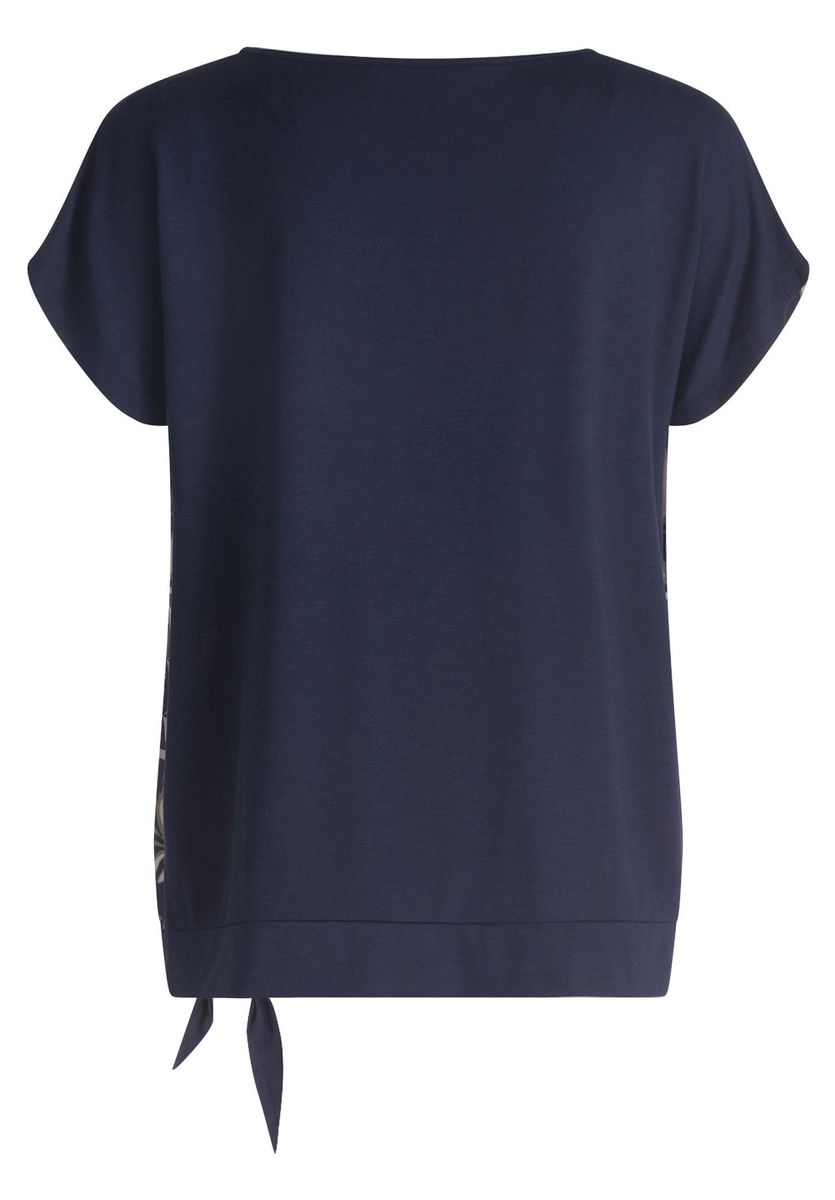 Jersey-Top mit Blumenmuster und Bindeband