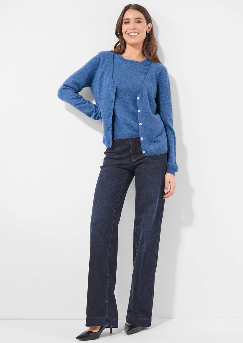 Kaschmir-Strickjacke mit V-Ausschnitt