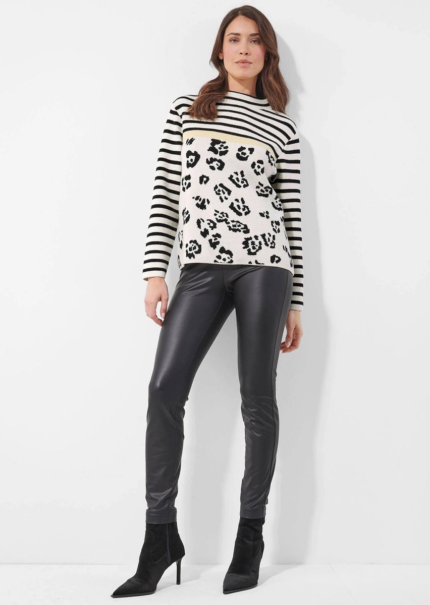 Pullover mit Muster-Mix und U-Boot-Ausschnitt