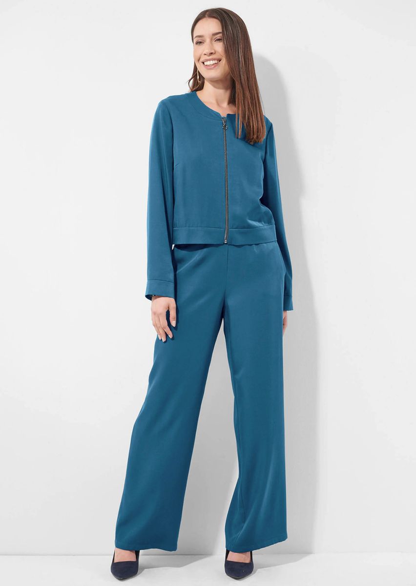 Minimalistische Zipper-Jacke mit Glanz