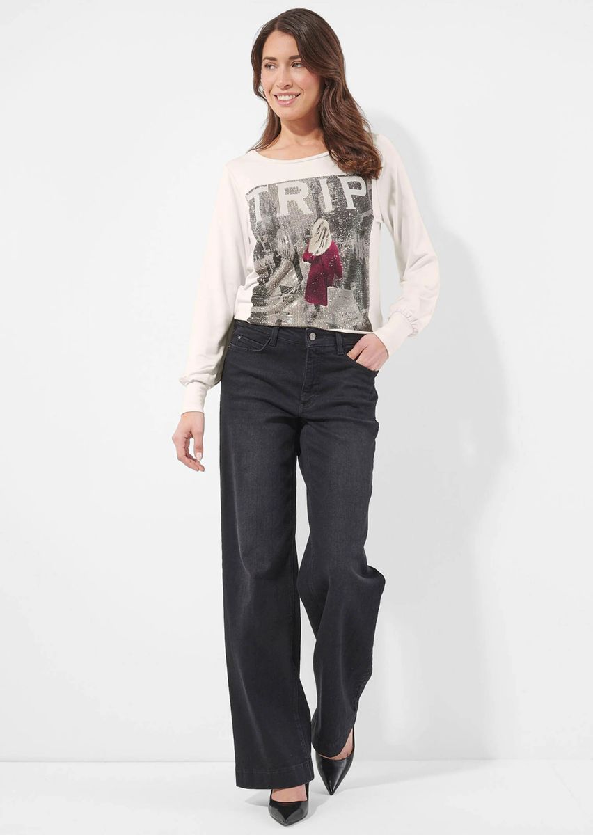 Langarmshirt mit verziertem Frontprint