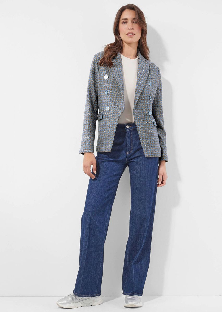 Zweireihiger Jacquard-Tailored-Blazer