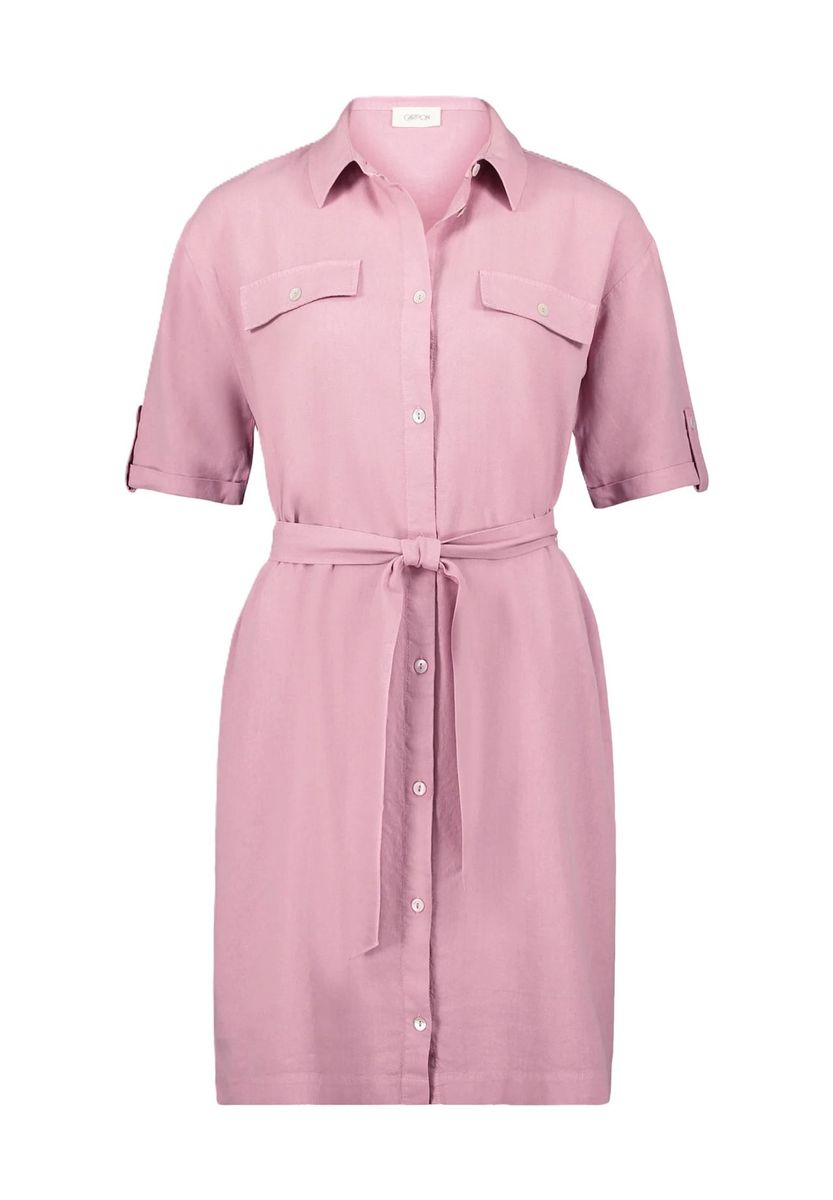 Lässiges Hemdkleid mit Leinenanteil