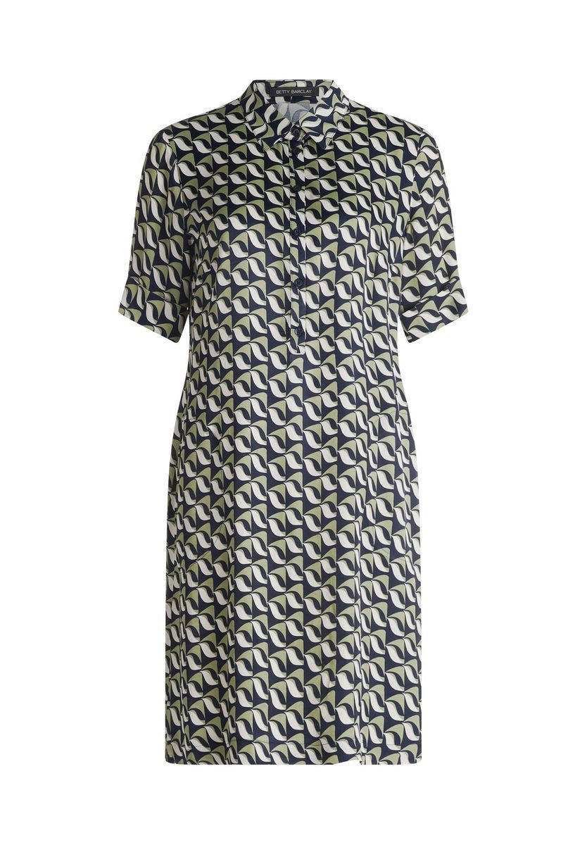 Bedrucktes Hemdblusenkleid mit Knopfleiste