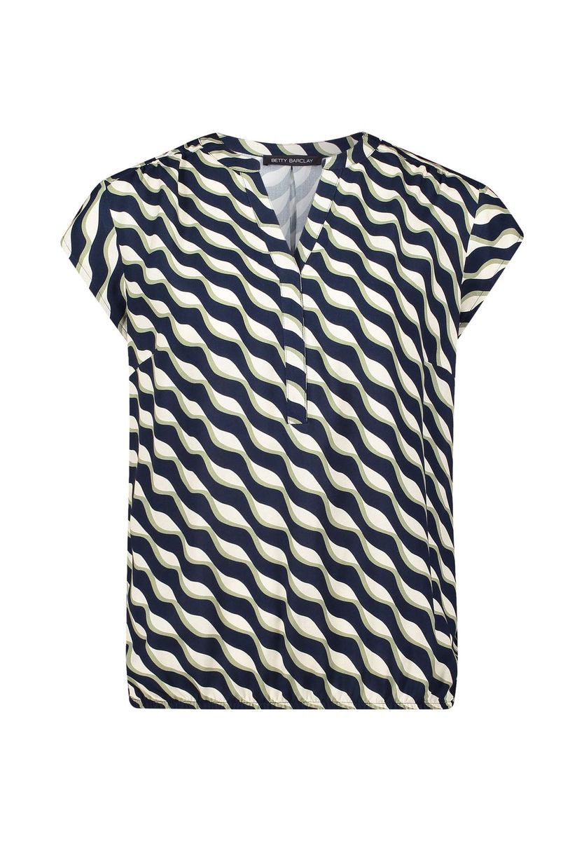 Kurzärmelige Bluse mit grafischem Muster