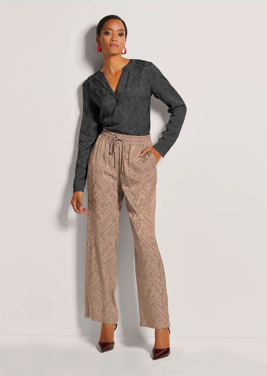 Jacquard-Schlupfhose mit weitem Bein