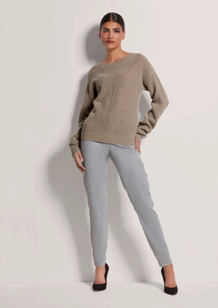 Texturierter Rippenstrick-Pullover