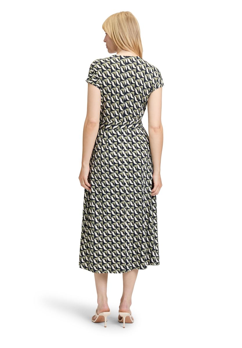 Jersey-Wickelkleid mit geometrischem Muster