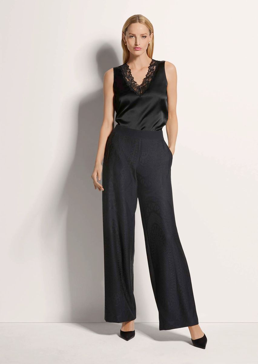 Jacquard-Abendhose mit weitem Bein