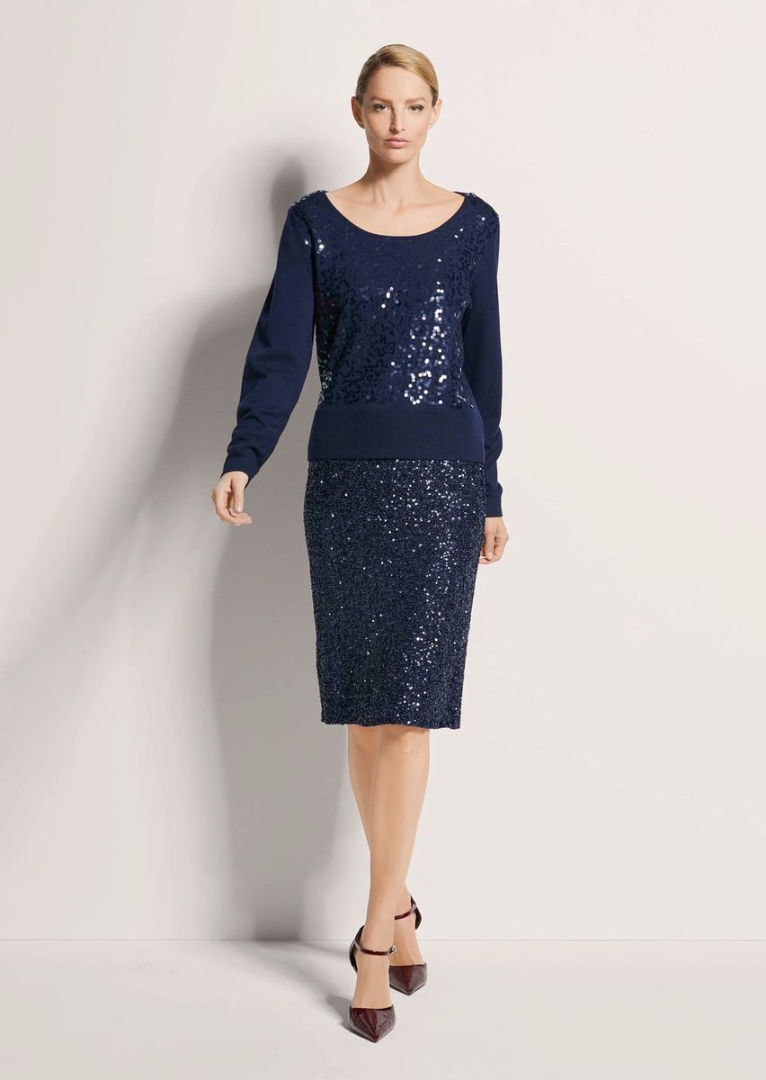 Pailletten-Pullover aus Schurwolle