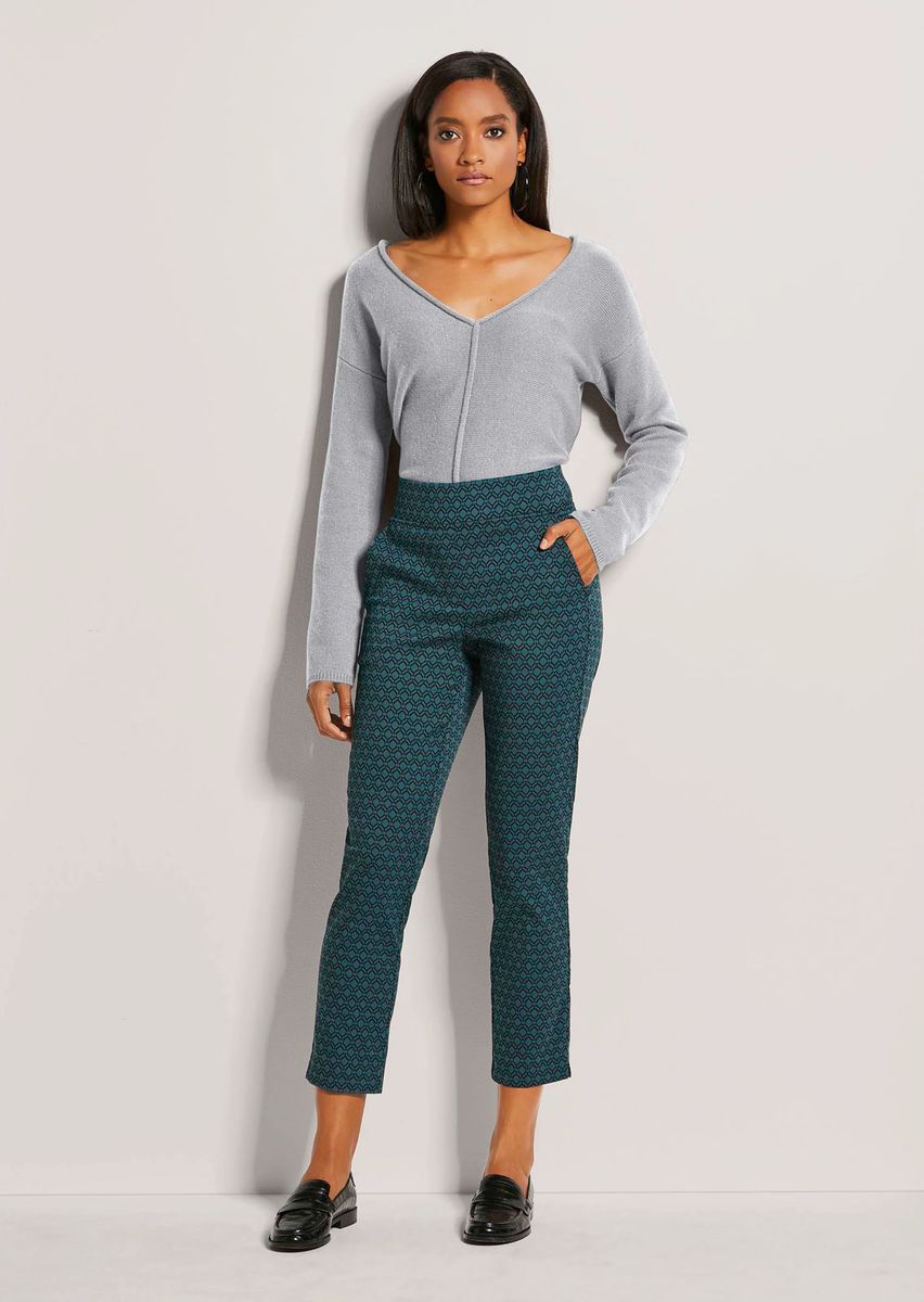 Gemusterte Schlupfhose in gerader Form