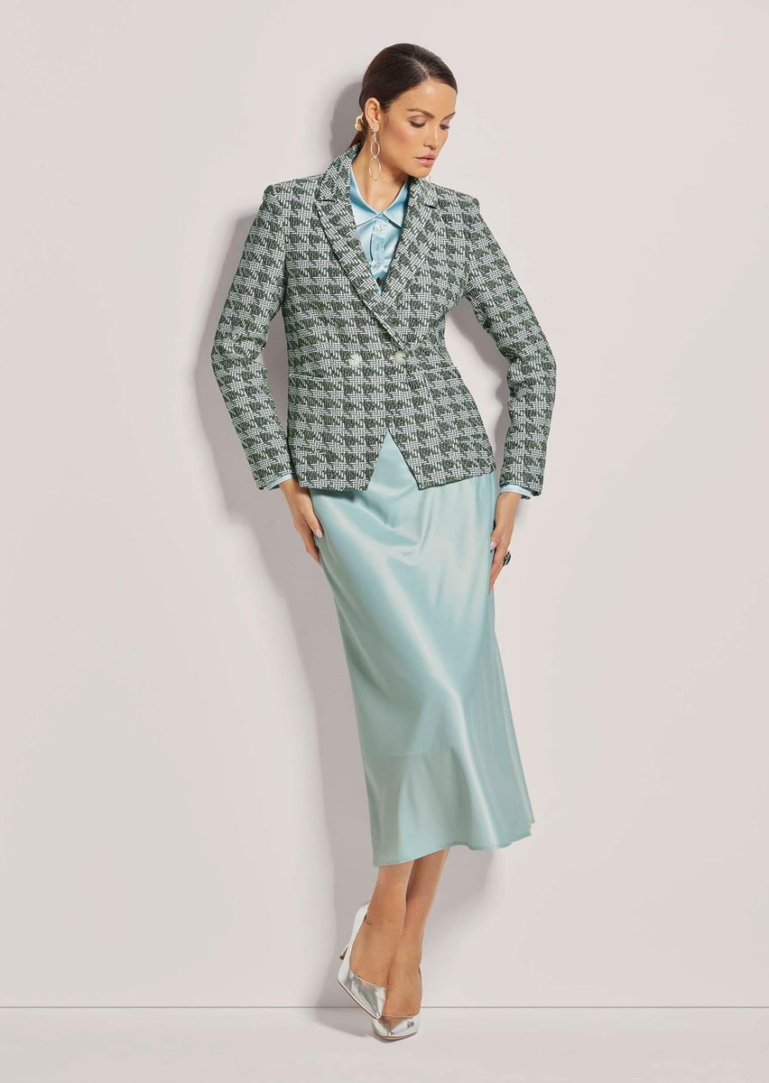 Taillierter Zweireihiger Struktur-Blazer