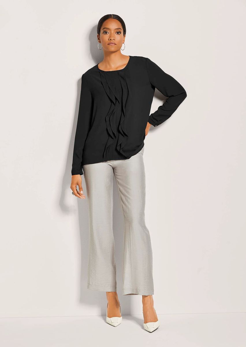 Elegante Bluse mit Front-Volants