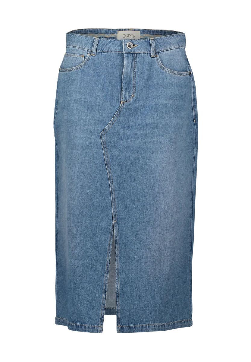 Midi-Jeansrock mit Schlitz vorne