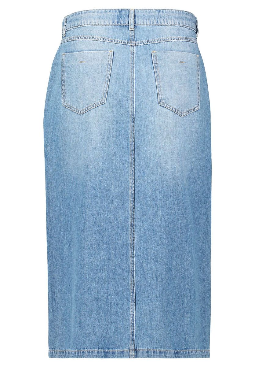 Midi-Jeansrock mit Schlitz vorne