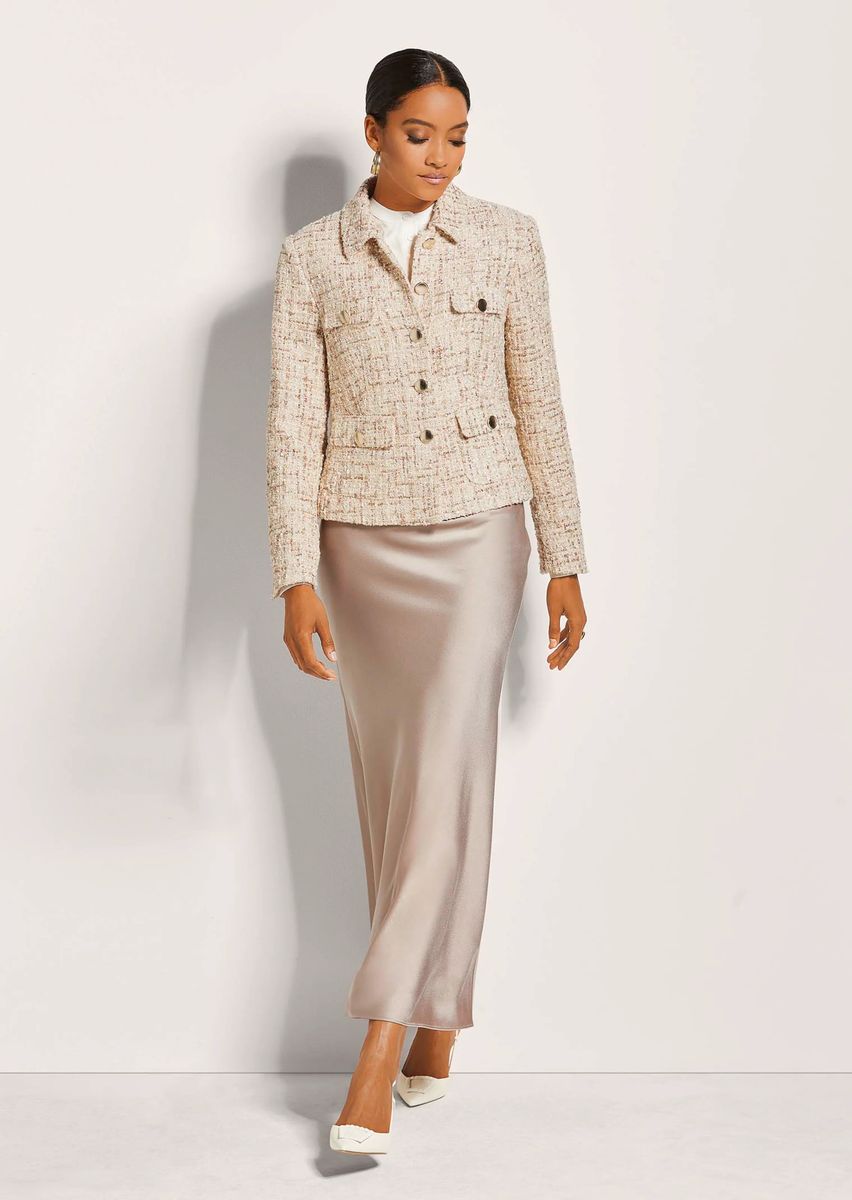 Eleganter Pailletten-Bouclé-Kurzblazer