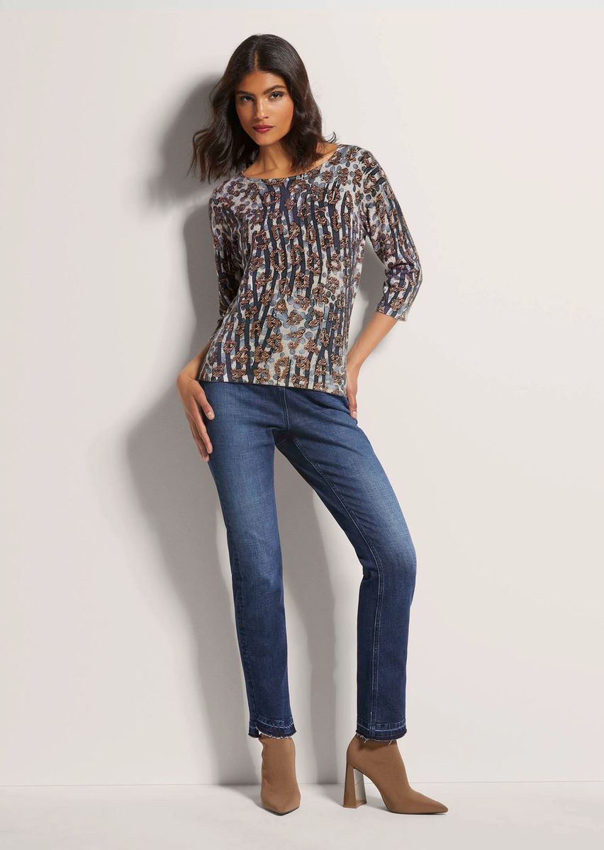 Pullover mit abstraktem Unikat-Print