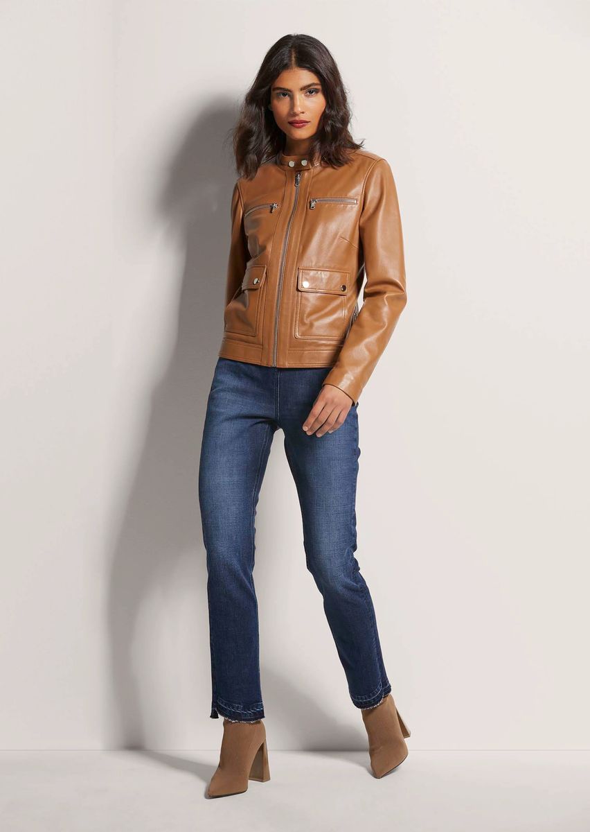 Bikerjacke aus weichem Lammnappa