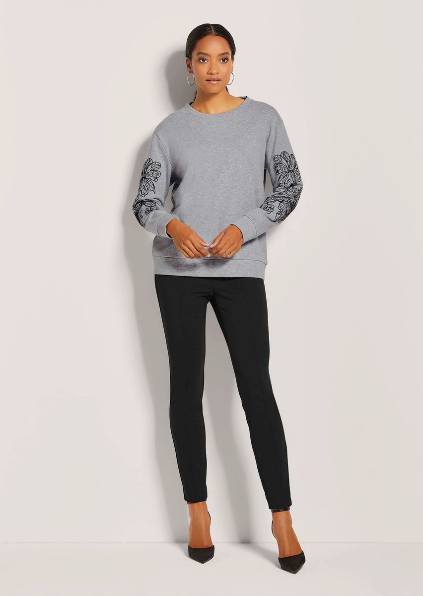 Besticktes Sweatshirt mit Effektgarn