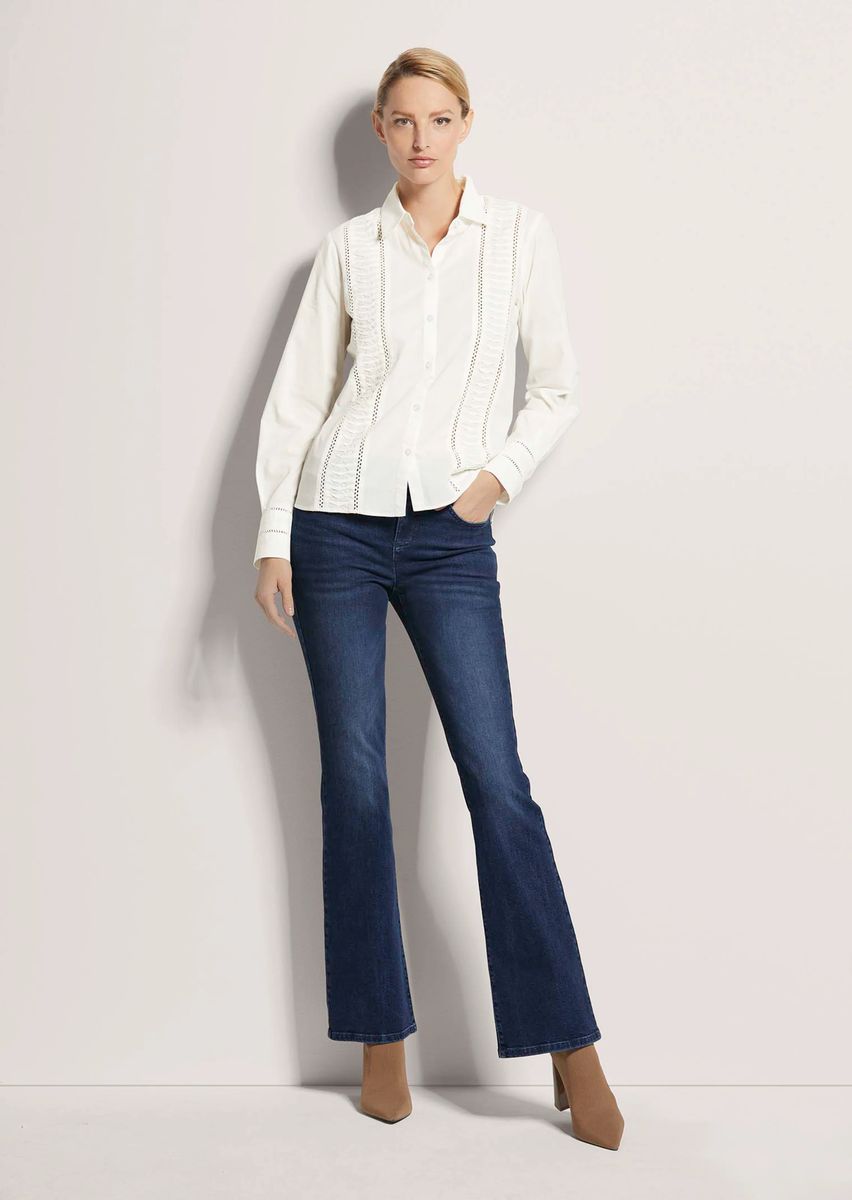 Weiße Baumwollbluse mit Cut-Out-Details