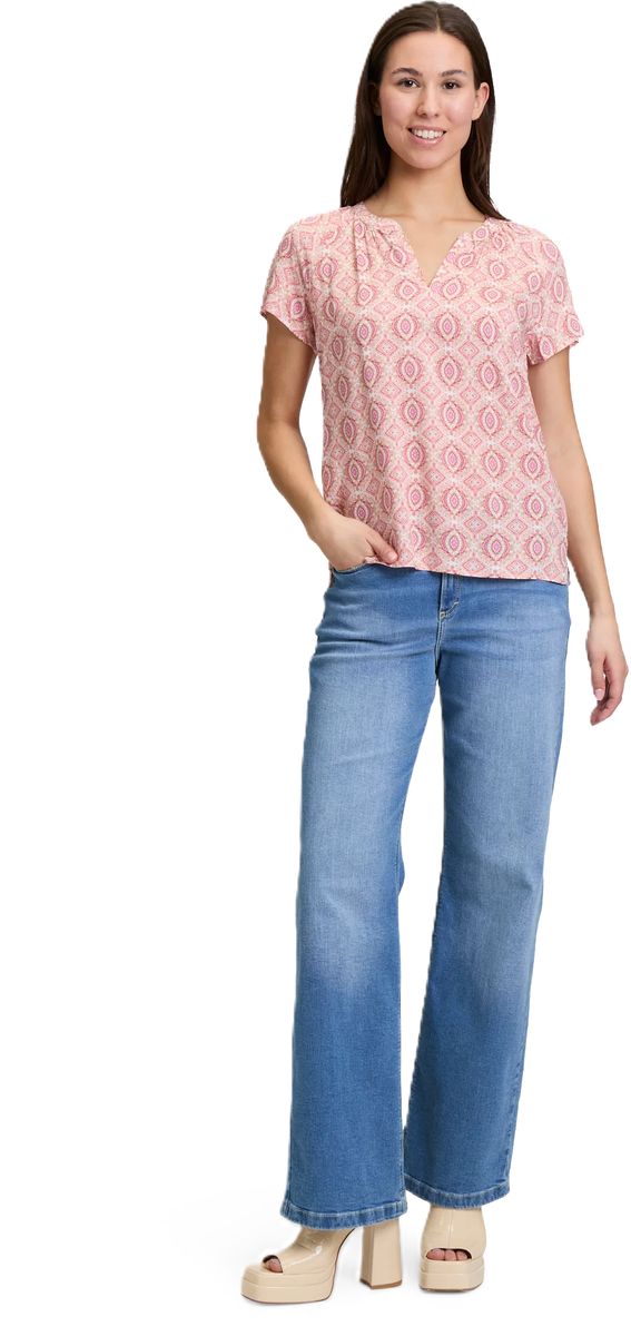 CARTOON Shirtbluse, Raglanärmel, Split-Neck, für Damen, beige, 40