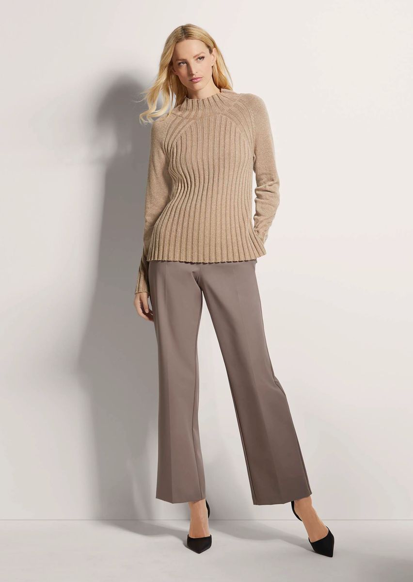 Schimmernder Stehkragen-Pullover im Muster-Mix