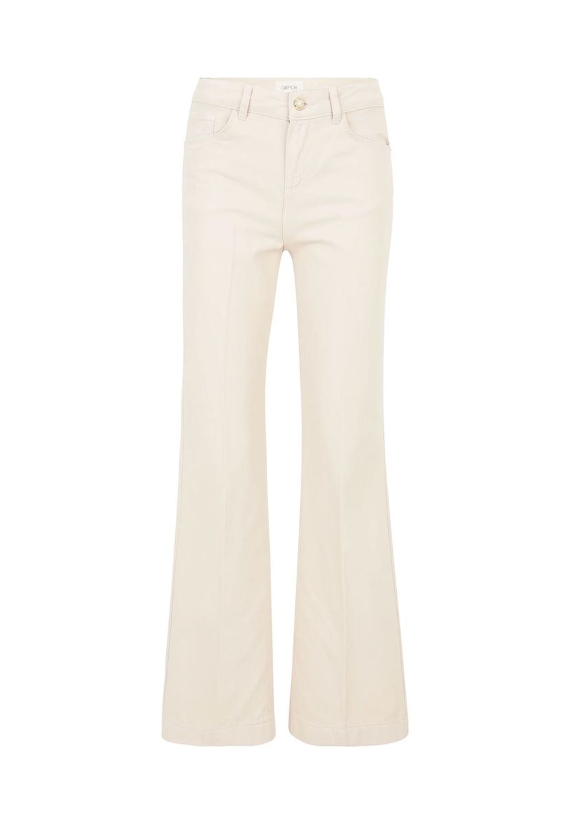 Damen Bootcut Hose aus beiger Baumwolle