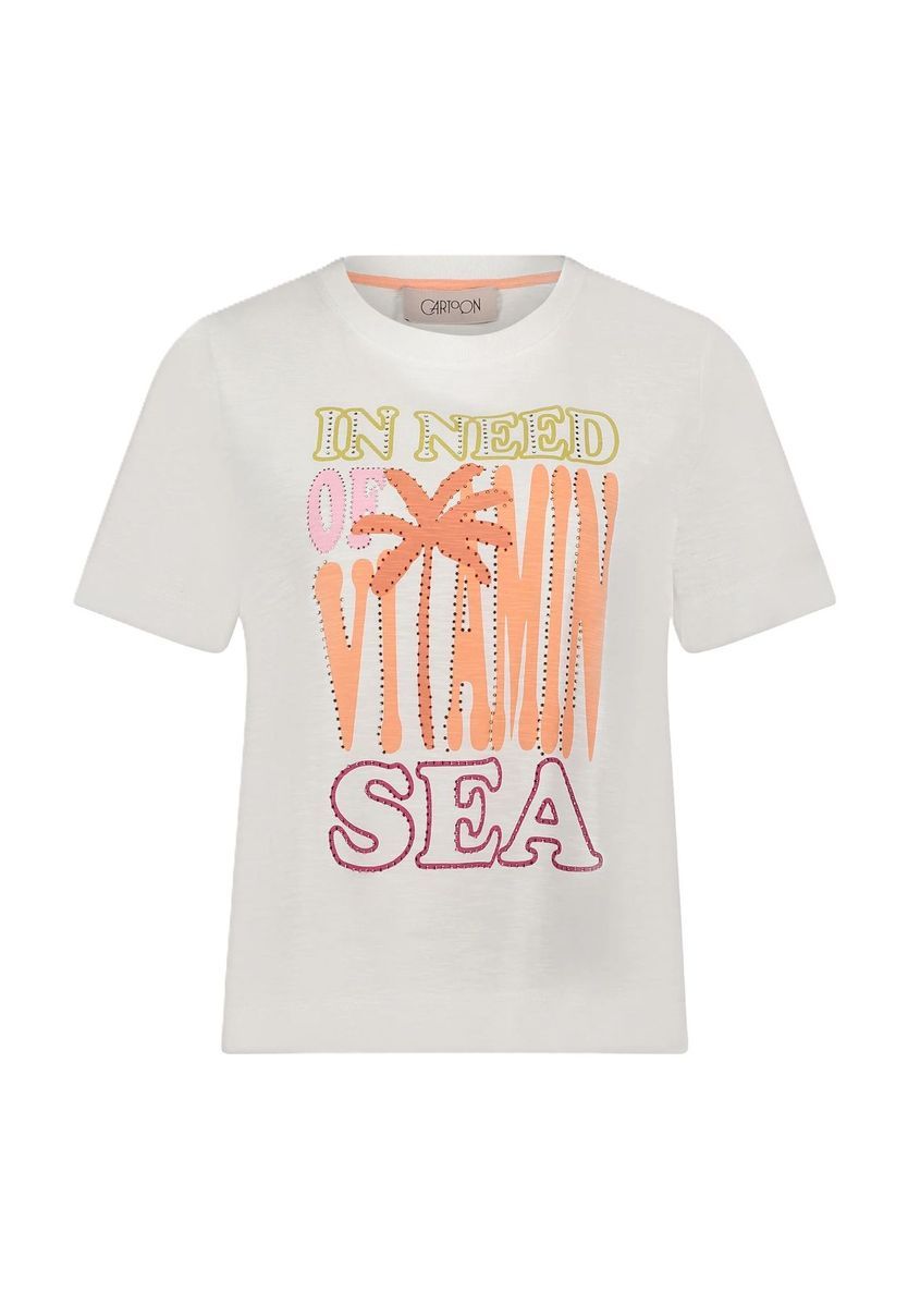 Locker geschnittenes Baumwoll-T-Shirt mit Grafikprint